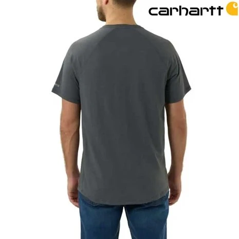 Carhartt Force Flex Block Logo Carbon Heather T-Shirt Heren 3 Carhartt Force Flex Block Logo Carbon Heather T-Shirt Heren - Afbeelding 3