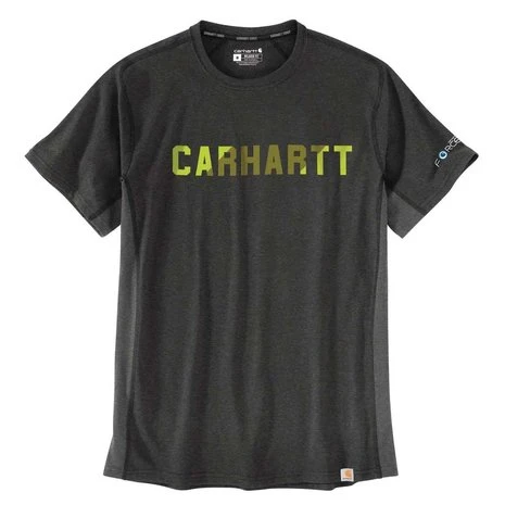 Carhartt Force Flex Block Logo Carbon Heather T-Shirt Heren 1 Carhartt Force Flex Block Logo Carbon Heather T-Shirt Heren