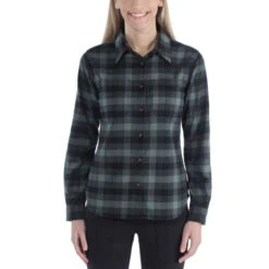 Carhartt Hamilton Flannel Balsam Green Shirt Dames