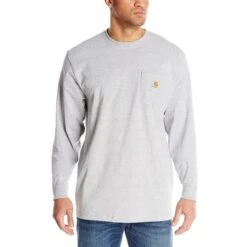 Carhartt K126 Heavyweight LS Pocket Heather Grey T-Shirt Heren 10 Carhartt K126 Heavyweight LS Pocket Heather Grey T-Shirt Heren -Carhartt Werkout Verkoopwinkel carhartt k126 heavyweight ls pocket heather grey t 2