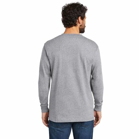 Carhartt K126 Heavyweight LS Pocket Heather Grey T-Shirt Heren 6 Carhartt K126 Heavyweight LS Pocket Heather Grey T-Shirt Heren - Afbeelding 6