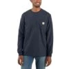 Carhartt K126 Heavyweight LS Pocket Navy T-Shirt Heren