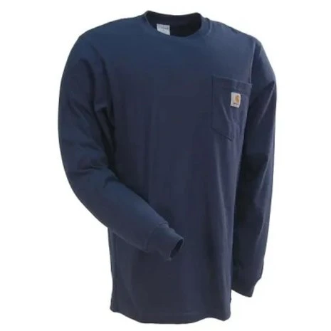 Carhartt K126 Heavyweight LS Pocket Navy T-Shirt Heren 3 Carhartt K126 Heavyweight LS Pocket Navy T-Shirt Heren - Afbeelding 3