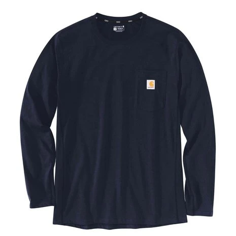 Carhartt K126 Heavyweight LS Pocket Navy T-Shirt Heren 4 Carhartt K126 Heavyweight LS Pocket Navy T-Shirt Heren - Afbeelding 4