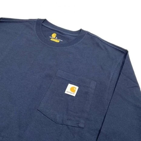 Carhartt K126 Heavyweight LS Pocket Navy T-Shirt Heren 6 Carhartt K126 Heavyweight LS Pocket Navy T-Shirt Heren - Afbeelding 6