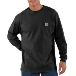 Carhartt K126 Heavyweight LS Pocket Zwart T-Shirt Heren