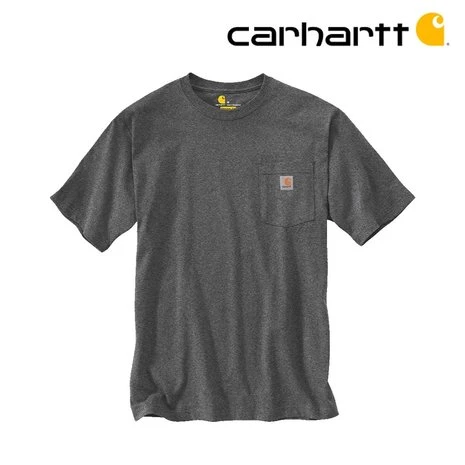 Carhartt K87 Pocket Short Sleeve Carbon Heather T-Shirt Heren 2 Carhartt K87 Pocket Short Sleeve Carbon Heather T-Shirt Heren - Afbeelding 2