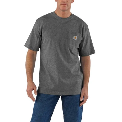 Carhartt K87 Pocket Short Sleeve Carbon Heather T-Shirt Heren 5 Carhartt K87 Pocket Short Sleeve Carbon Heather T-Shirt Heren - Afbeelding 5