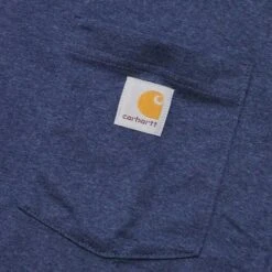 Carhartt K87 Pocket Short Sleeve Dark Cobalt Blue Heather T-Shirt Heren -Carhartt Werkout Verkoopwinkel carhartt k87 pocket short sleeve dark cobalt blue 3