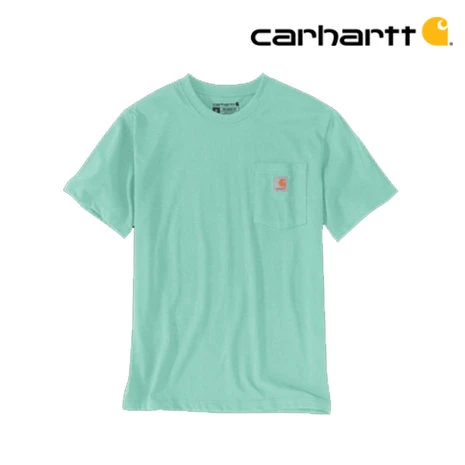 Carhartt K87 Pocket Short Sleeve Sea Green Heather T-Shirt Heren 2 Carhartt K87 Pocket Short Sleeve Sea Green Heather T-Shirt Heren - Afbeelding 2