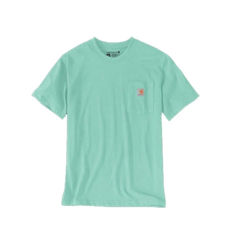 Carhartt K87 Pocket Short Sleeve Sea Green Heather T-Shirt Heren 3 Carhartt K87 Pocket Short Sleeve Sea Green Heather T-Shirt Heren - Afbeelding 3