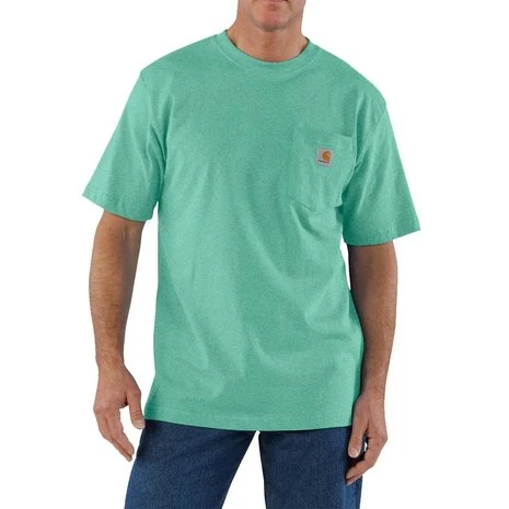 Carhartt K87 Pocket Short Sleeve Sea Green Heather T-Shirt Heren 6 Carhartt K87 Pocket Short Sleeve Sea Green Heather T-Shirt Heren - Afbeelding 6
