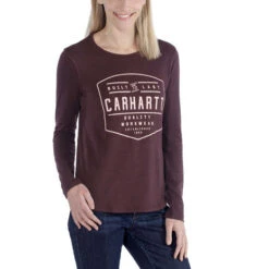Carhartt Lockhart Graphic Fudge Heather LS Shirt Dames