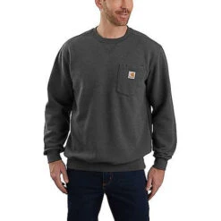 Carhartt Midweight Crewneck Pocket Carbon Heather Sweatshirt Heren