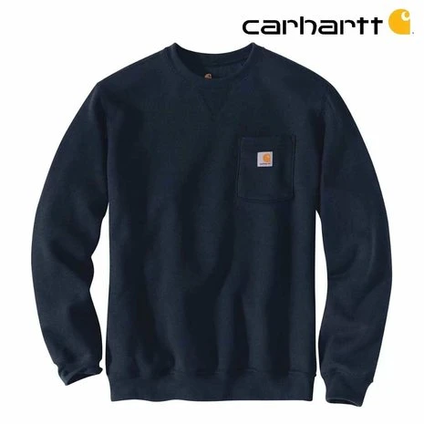 Carhartt Midweight Crewneck Pocket New Navy Sweatshirt Heren 2 Carhartt Midweight Crewneck Pocket New Navy Sweatshirt Heren - Afbeelding 2