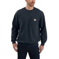 Carhartt Midweight Crewneck Pocket New Navy Sweatshirt Heren
