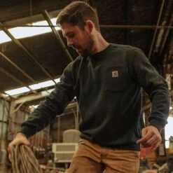 Carhartt Midweight Crewneck Pocket Zwart Sweatshirt Heren 6 Carhartt Midweight Crewneck Pocket Zwart Sweatshirt Heren -Carhartt Werkout Verkoopwinkel carhartt midweight crewneck pocket zwart sweatshir 2