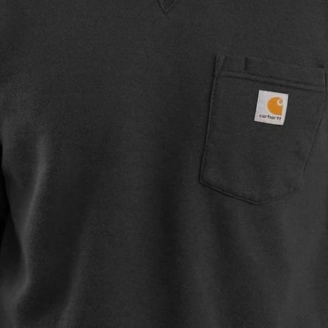 Carhartt Midweight Crewneck Pocket Zwart Sweatshirt Heren 4 Carhartt Midweight Crewneck Pocket Zwart Sweatshirt Heren - Afbeelding 4