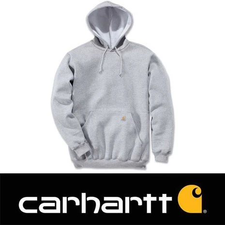 Carhartt Midweight Sleeve Logo Hooded Sweatshirt Heather Grey Heren 2 Carhartt Midweight Sleeve Logo Hooded Sweatshirt Heather Grey Heren - Afbeelding 2