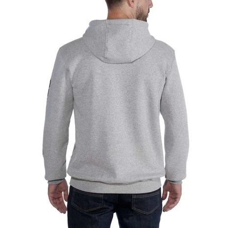 Carhartt Midweight Sleeve Logo Hooded Sweatshirt Heather Grey Heren 5 Carhartt Midweight Sleeve Logo Hooded Sweatshirt Heather Grey Heren - Afbeelding 5