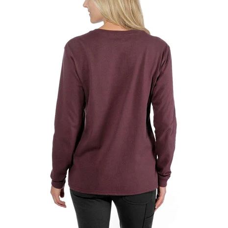 Carhartt Pocket Deep Wine Long Sleeve Shirt Dames 2 Carhartt Pocket Deep Wine Long Sleeve Shirt Dames - Afbeelding 2