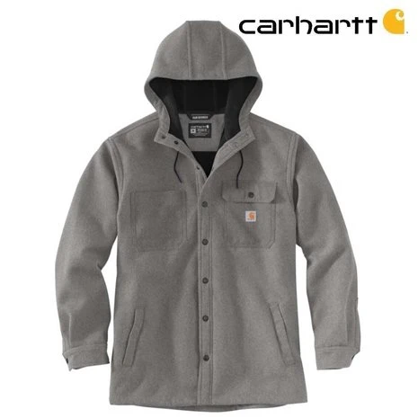 Carhartt Rain Defender Black Heather Hooded Shirt Jacket Heren 2 Carhartt Rain Defender Black Heather Hooded Shirt Jacket Heren - Afbeelding 2