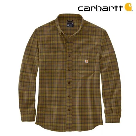 Carhartt Rugged Flex Flannel Plaid Oak Brown Shirt Heren 2 Carhartt Rugged Flex Flannel Plaid Oak Brown Shirt Heren - Afbeelding 2