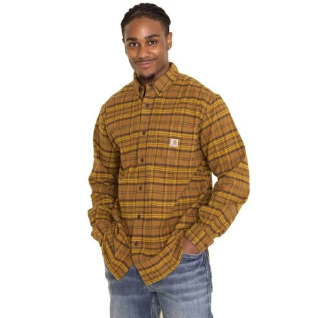 Carhartt Rugged Flex Flannel Plaid Oak Brown Shirt Heren 1 Carhartt Rugged Flex Flannel Plaid Oak Brown Shirt Heren