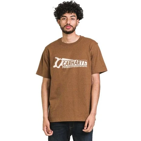 Carhartt Saw Graphic Walnut Heather T-Shirt Heren 4 Carhartt Saw Graphic Walnut Heather T-Shirt Heren - Afbeelding 4