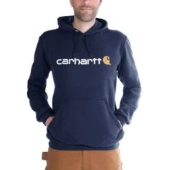 Carhartt Signature Logo Hooded New Navy Sweatshirt -Carhartt Werkout Verkoopwinkel carhartt signature logo hooded new navy sweatshirt 2