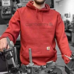 Carhartt Signature Logo Sweatshirt Chilli Pepper Heren -Carhartt Werkout Verkoopwinkel carhartt signature logo sweatshirt chilli pepper h 2