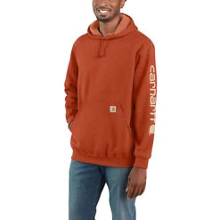 Carhartt Sleeve Logo Jasper Heather Hooded Sweatshirt Heren