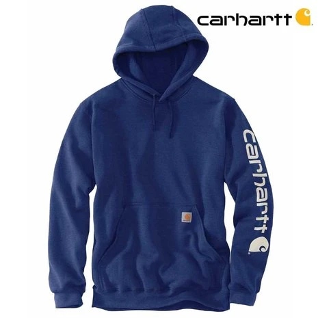 Carhartt Sleeve Logo Scout Blue Heather Hooded Sweatshirt Heren 2 Carhartt Sleeve Logo Scout Blue Heather Hooded Sweatshirt Heren - Afbeelding 2