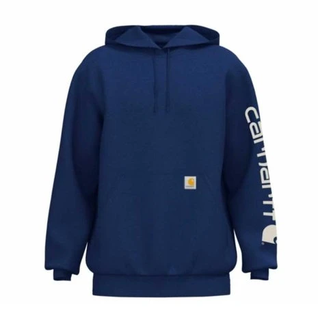Carhartt Sleeve Logo Scout Blue Heather Hooded Sweatshirt Heren 4 Carhartt Sleeve Logo Scout Blue Heather Hooded Sweatshirt Heren - Afbeelding 4