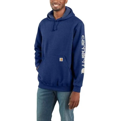 Carhartt Sleeve Logo Scout Blue Heather Hooded Sweatshirt Heren 1 Carhartt Sleeve Logo Scout Blue Heather Hooded Sweatshirt Heren