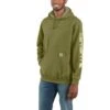 Carhartt Sleeve Logo True Olive Heather Hooded Sweatshirt Heren