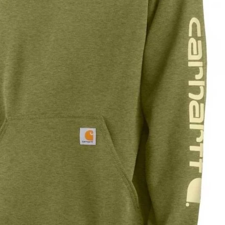 Carhartt Sleeve Logo True Olive Heather Hooded Sweatshirt Heren 3 Carhartt Sleeve Logo True Olive Heather Hooded Sweatshirt Heren - Afbeelding 3