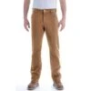 Carhartt Straight Fit Stretch Duck Dungaree Bruin Broek Heren