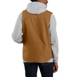 Carhartt Washed Duck Sherpa-Lined Bruin Mock-Neck Vest Heren -Carhartt Werkout Verkoopwinkel carhartt washed duck sherpa lined bruin mock neck 2