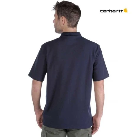 Carhartt Work Pocket Dark Cobalt Heather Poloshirt Heren 2 Carhartt Work Pocket Dark Cobalt Heather Poloshirt Heren - Afbeelding 2