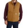 Bodywarmer Carhartt Men Washed Duck Lined Mock Neck Vest Carhartt Brown