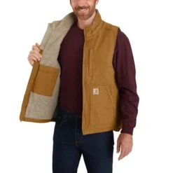 Bodywarmer Carhartt Men Washed Duck Lined Mock Neck Vest Carhartt Brown -Carhartt Werkout Verkoopwinkel download20282429